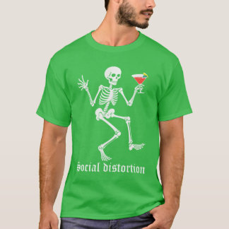 Social Distortions Skeleton Drinking Party Minimal Tシャツ