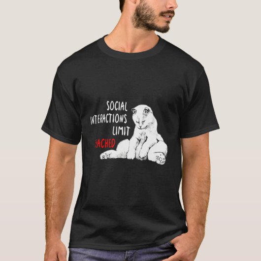 Social Interactions Limit Reached Introvert Cat   Tシャツ (正面)