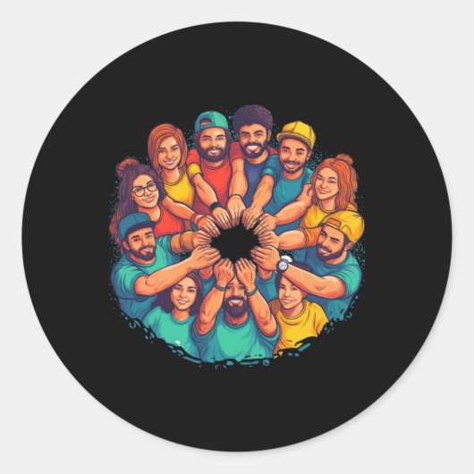 Social Justice日曜日ステッカー ラウンドシール (正面)