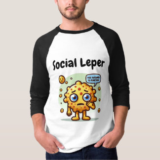 Social Leper おもしろい Cartoon絵文字メンズ3/4スリーブ Tシャツ
