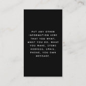 Social Links白の黒い注文の感謝 エンクロージャーカード (裏面)