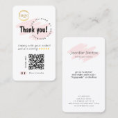 Social Media Add QR Code & Logo Thank You 名刺 (正面/裏面)