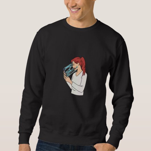 Social Media Anxiety And Digital Detox スウェットシャツ (正面)