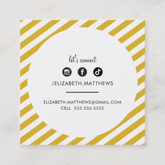 SOCIAL MEDIA circle黒マスタード縁どイエロー スクエア名刺 (裏面)