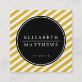 SOCIAL MEDIA circle黒マスタード縁どイエロー スクエア名刺 (正面)