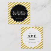 SOCIAL MEDIA circle黒マスタード縁どイエロー スクエア名刺 (正面/裏面)