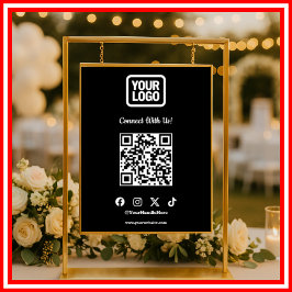 Social Media Connect With Us Instagram TikTok X QR ポスター