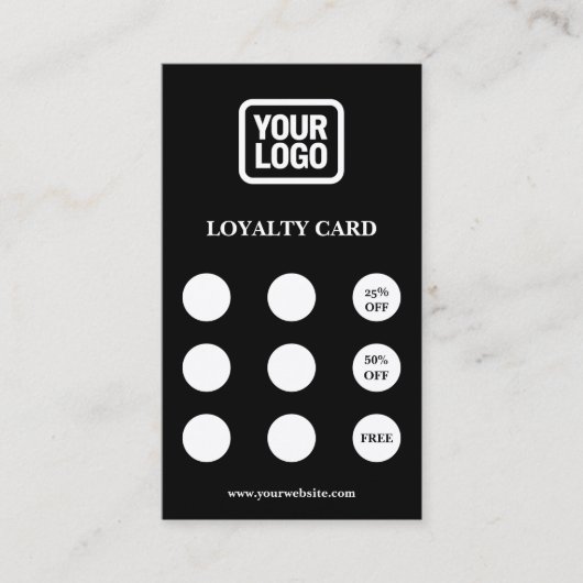 Social Media Connect With Us QR Code Loyalty Card 名刺 (正面)