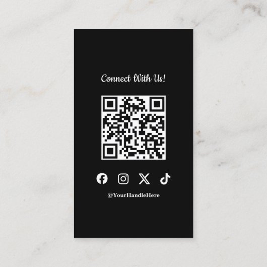 Social Media Connect With Us QR Code Loyalty Card 名刺 (裏面)