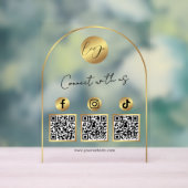  Social Media Gold Arch Logo QR Code Transparent アクリルサイン (ニュートラル)