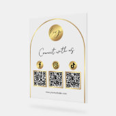  Social Media Gold Arch Logo QR Code Transparent アクリルサイン (傾斜)