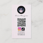 Social Media Influencer QR Code Photo Beige 名刺 (裏面)