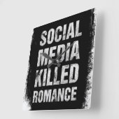 Social Media Killed Romance スクエア壁時計 (傾斜)