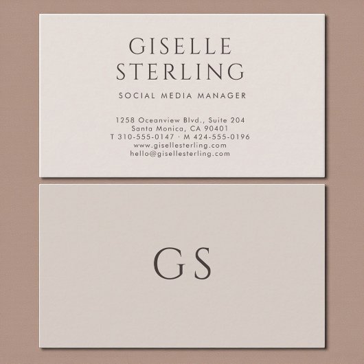 Social Media Manager Luxury Neutral Modern 名刺