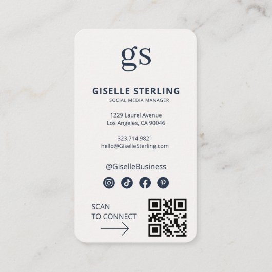 Social Media Manager Photo QR Code Professional 名刺 (裏面)