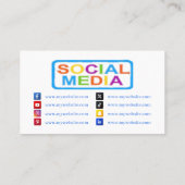 Social Media Networking QR Code Business Cards 14 名刺 (裏面)