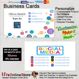Social Media Networking QR Code Business Cards 14 名刺