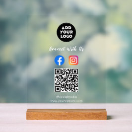 Social Media QR Code Acrylic Sign | Fb Instagram  アクリルサイン