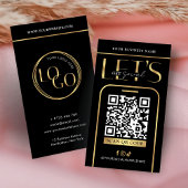 Social Media QR Code Black & Gold Logo QR Code 名刺