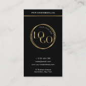 Social Media QR Code Black & Gold Logo QR Code 名刺 (裏面)
