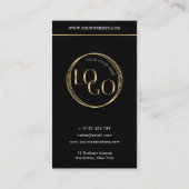 Social Media QR Code Black & Gold Logo QR Code 名刺 (裏面)