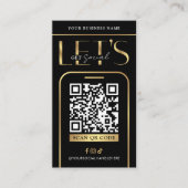 Social Media QR Code Black & Gold Logo QR Code 名刺 (正面)