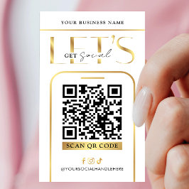Social Media QR Code Glam Gold Logo QR Code 名刺