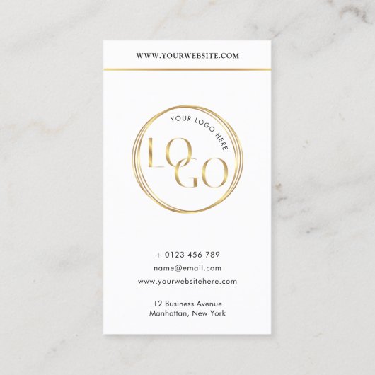 Social Media QR Code Glam Gold Logo QR Code 名刺 (裏面)