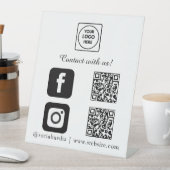 Social Media QR Code | Instagram Facebookを繋げる 台座サイン (インサイチュ)