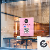 Social Media QR Code | Instagram & Facebook ウィンドウサイン (カフェ窓)