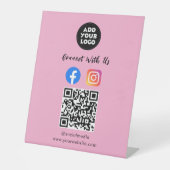 Social Media QR Code | Instagram Facebook Tabletop 台座サイン (正面)