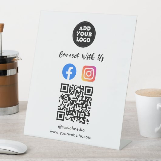 Social Media QR Code | Instagram Facebook Tabletop 台座サイン (インサイチュ)