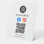 Social Media QR Code | Instagram Facebook Tabletop 台座サイン (正面)