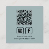 Social Media QR Code Logo Blue-Green スクエア名刺 (裏面)