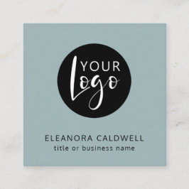 Social Media QR Code Logo Blue-Green スクエア名刺