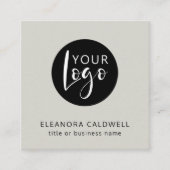 Social Media QR Code Logo Smoky White スクエア名刺 (正面)