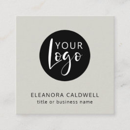 Social Media QR Code Logo Smoky White スクエア名刺