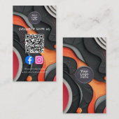 Social Media QR Code Modern Pro Minimalist Sleek B 名刺 (正面/裏面)