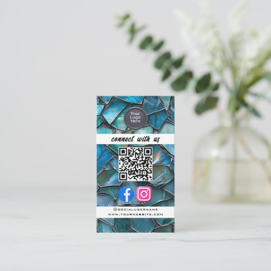 Social Media QR Code Modern Pro Minimalist Sleek B 名刺 (スタンド正面)