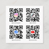 Social Media QR Code Photo Grid Content Creator スクエア名刺 (裏面)