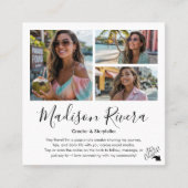 Social Media QR Code Photo Grid Content Creator スクエア名刺 (正面)