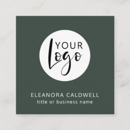 Social Media QR Code Your Logo Green スクエア名刺