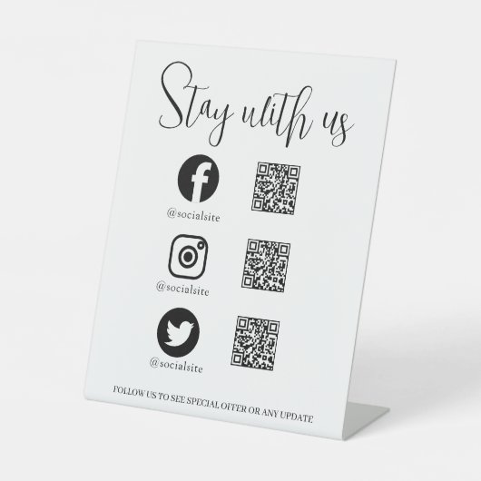 Social Media QR Connect Display Stand feedback 台座サイン (正面)