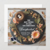 Social Media Reveal Twins Pregnancy Announcement  案内状 (正面/裏面)