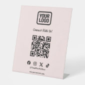 Social Media Tabletop Sign | Instagram Pink QR  台座サイン (正面)