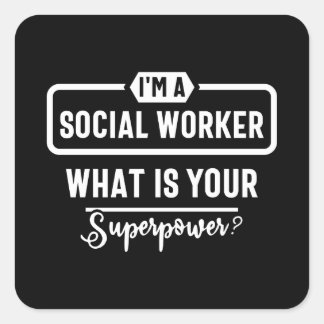 social work, cute social work, social worker スクエアシール