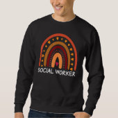Social Worker Boho Rainbow Back To School Apprecia スウェットシャツ (正面)