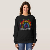 Social Worker Boho Rainbow Back To School Apprecia スウェットシャツ (正面フル)