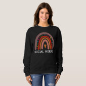 Social Worker Boho Rainbow Back To School Apprecia スウェットシャツ (正面フル)