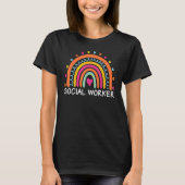 Social Worker Boho Rainbow Back To School Apprecia Tシャツ (正面)